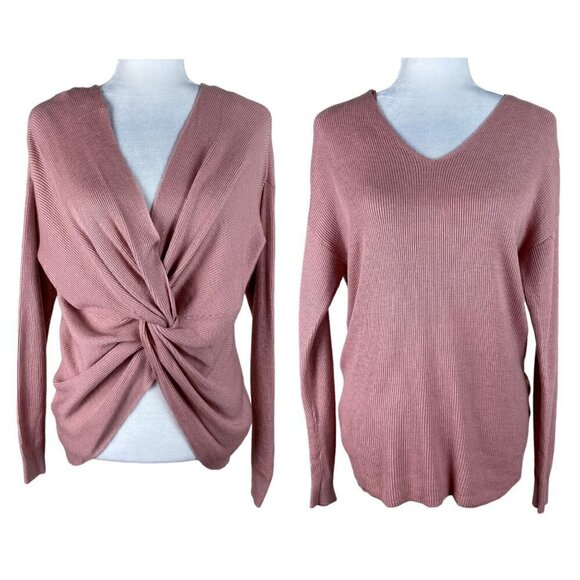 Bar III Sweater NWT $60 Deco Mauve Twist Worn 2 Ways Women's Size Small - Picture 1 of 13